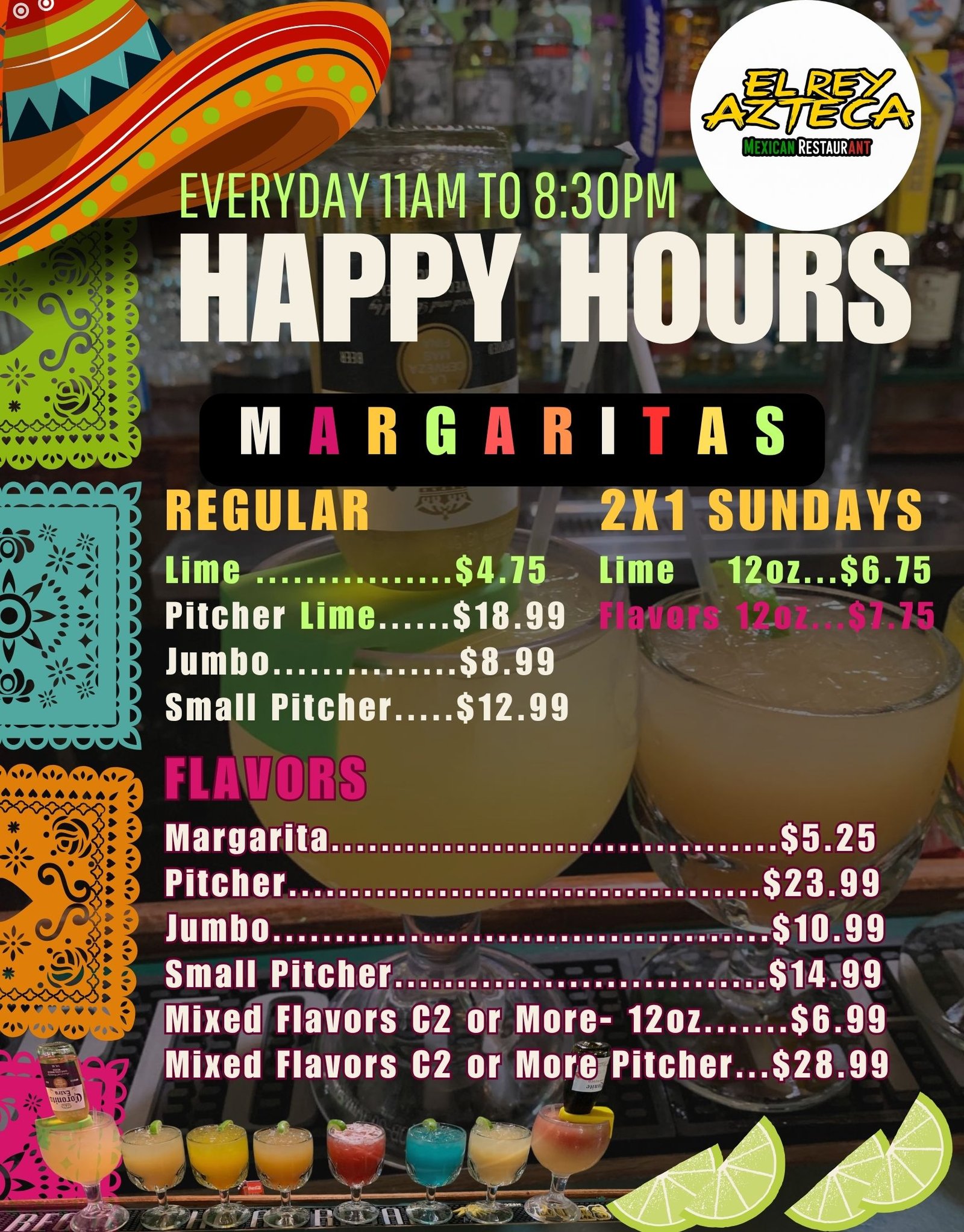 Menú Happy Hours
